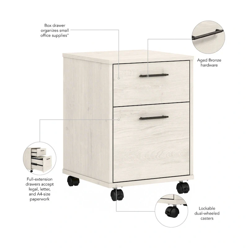 Key West 2 Drawer Mobile File Cabinet by Bush Furniture