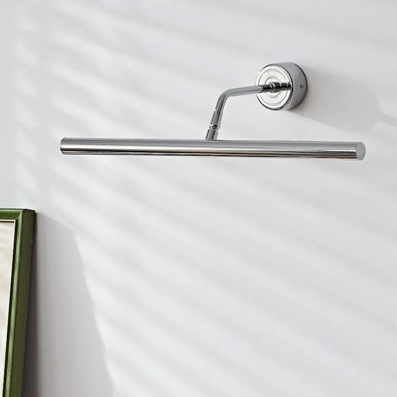 Modern Silver Metal tubular LED Wall Lamp with Angled Arm