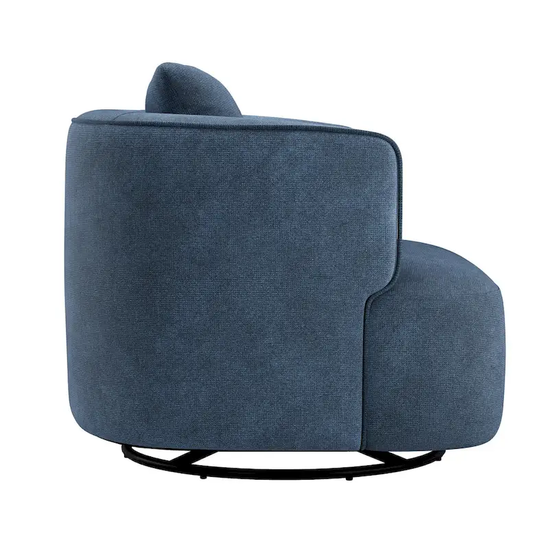 Swivel Accent Armchair Fabric Blend, Modern Barrel Living Room Sofa Chair - 32.7 W x 32.7 D x 26.8 H