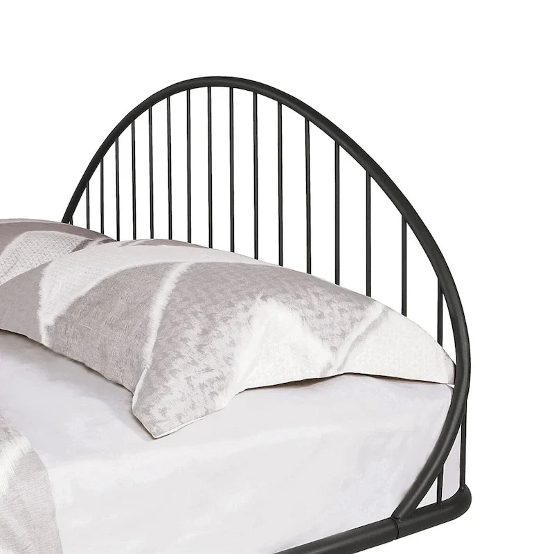 Furniture of America Duke Curved Metal Powder Coated Bed Frame, No Box Spring Needed