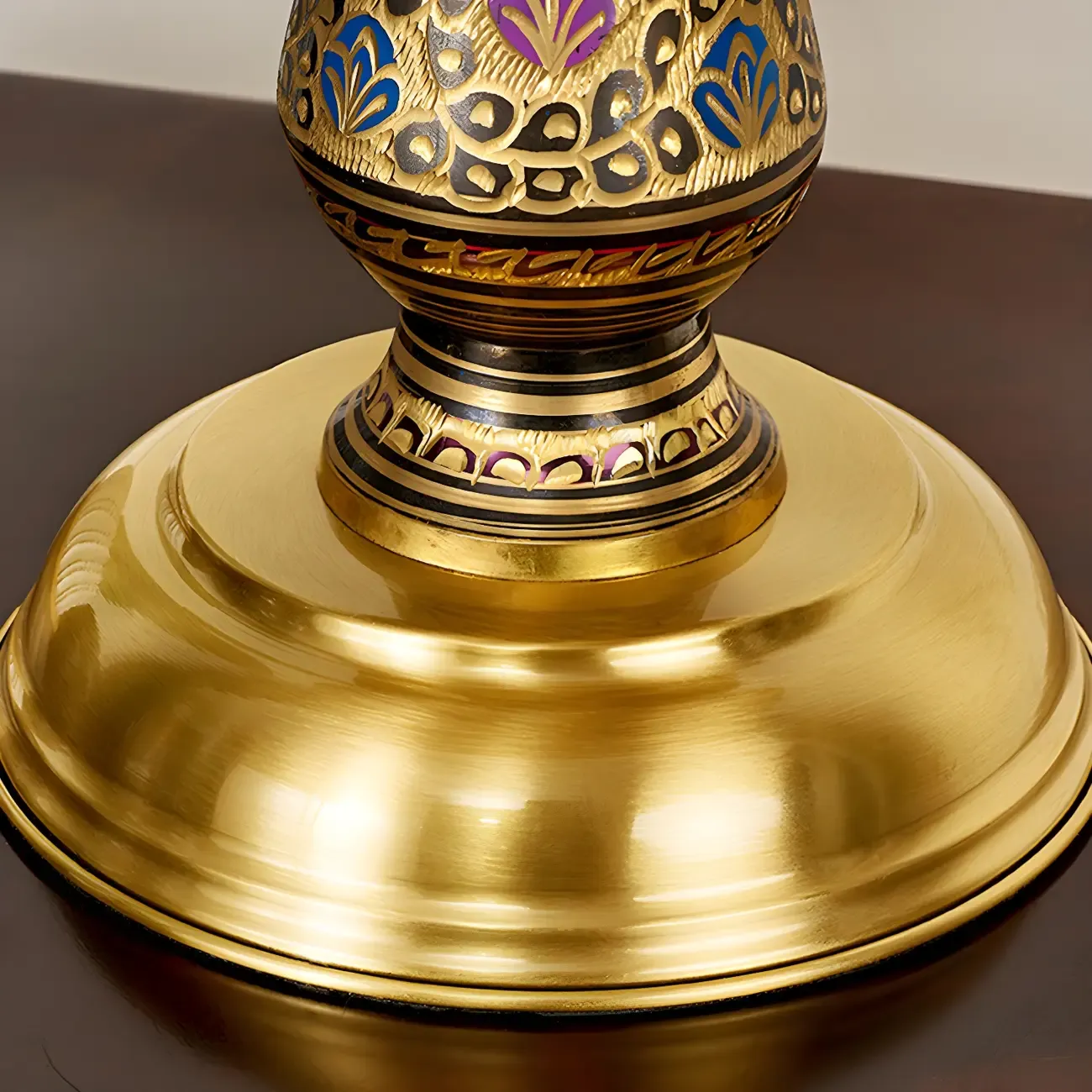 Antique Brass 2-Light Stained Glass Dome-Shape Table Lamp