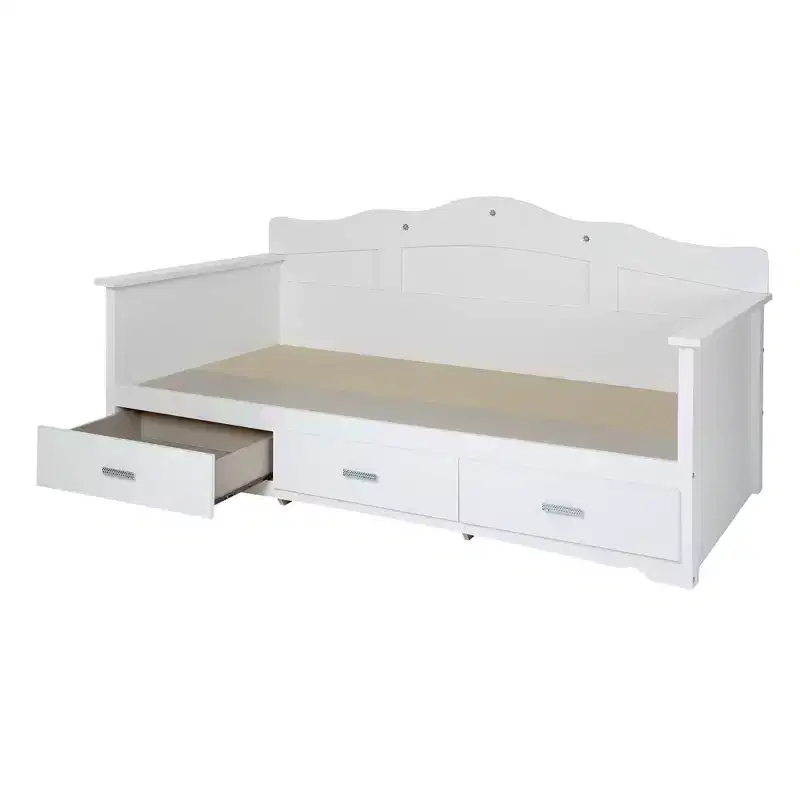 South Shore Twin Tiara Kids' Daybed with Storage Pure White