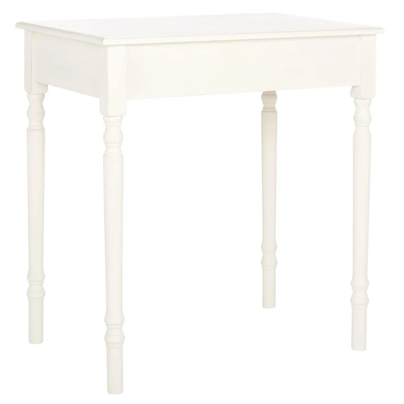 Classic 1-Drawer Writing Desk with Turned Legs & Rich Brown Top