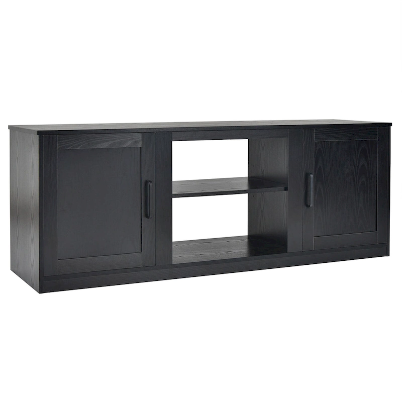 58 Inches TV Stand with 2 Storage Cabinets and 3-Position Adjustable Shelves