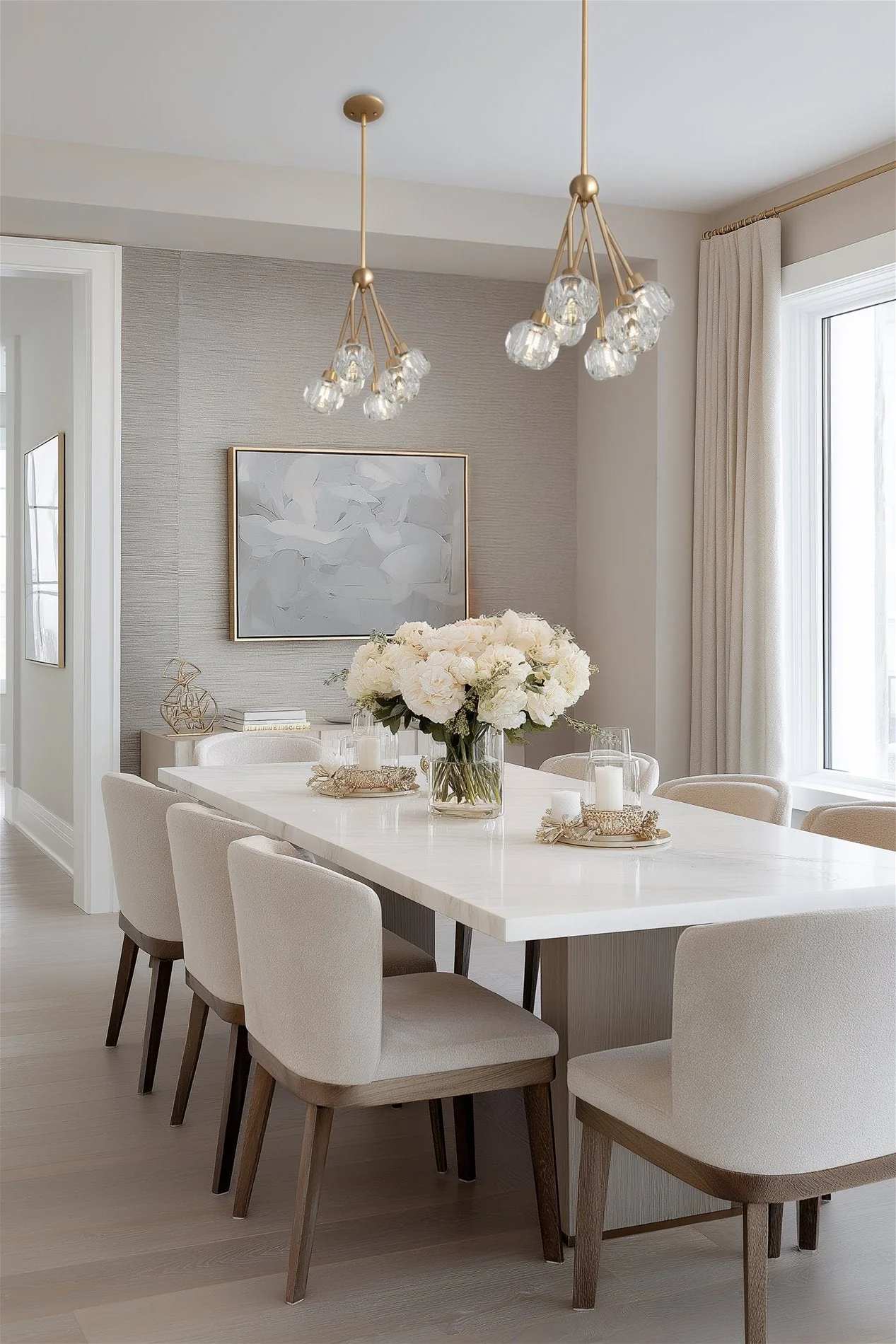 Kira Home Jewel 16 6-Light Modern Crystal Pendant Chandelier, Adjustable Hanging Height, Cool Brass Finish