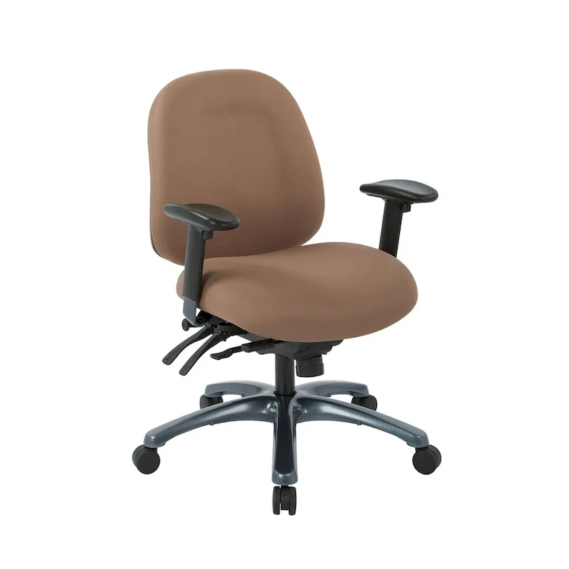 Mid-Back Office Chair, Ratchet Back Adjustment, Seat Slider, Lumbar Support, Adjustable Arms, Titanium Base, Gold Dust / Blue / Taupe / Shale / Jet / Wine / Black, 1-Person Use