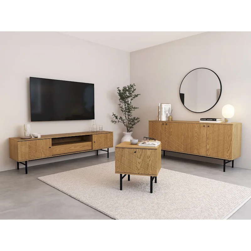 Studio London Amara 70.6 Media Console Oak Effect TV Stand
