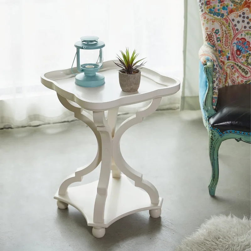 COZAYH Rustic Farmhouse Tray Top End Table