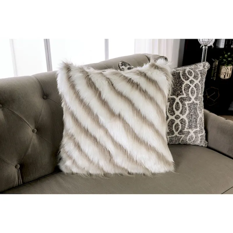 Cram Traditional Brown Chenille Tufted Nailhead Sofa by