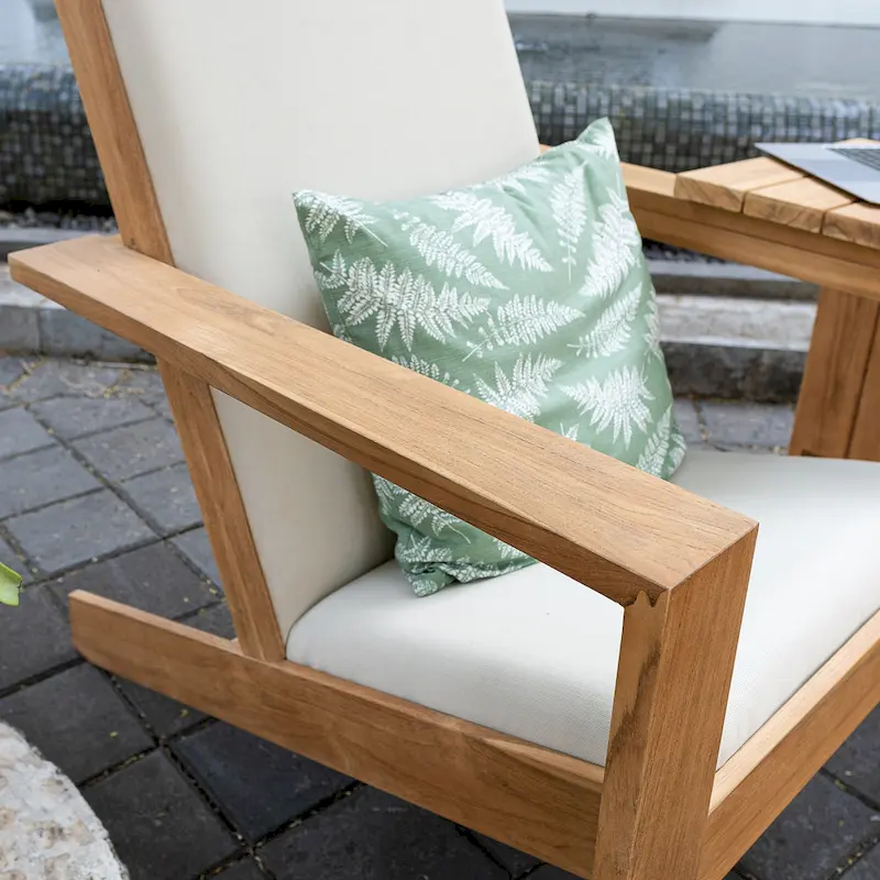 Cambridge Casual Napa Upholstered Teak Wood Modern Adirondack Chair