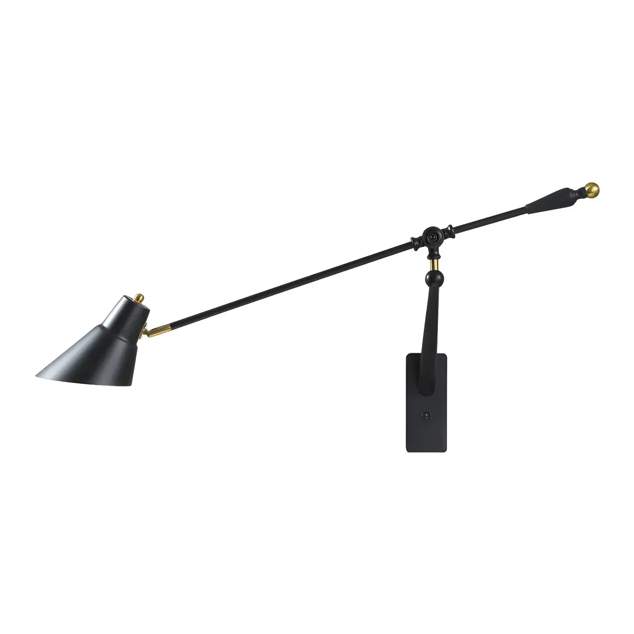 Geometric Metal Adjustable Swing Arm Wall Light