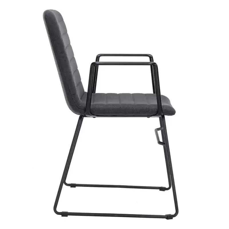 LeisureMod Ergonomic Office Chair Upholstered in Leather/Polyester with Powder-Coated Stainless Steel Frame Padded Seat and Back Zylar Collection