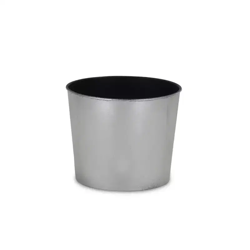 HomeRoots 7 Silver Recycled Plastic Indoor Outdoor Round Pot Planter