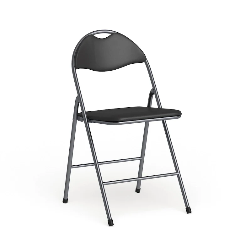 2 Pack 300 lb. Capacity Vinyl Metal Folding Chair with Carrying Handle