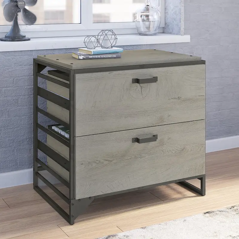 Lateral File Cabinet in Rustic Grey