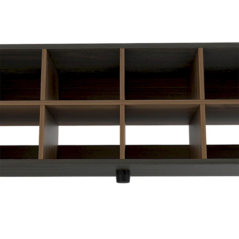 Shoe Rack, Eight Shoe Capacity, Carbon Espresso / Mahogany Finish