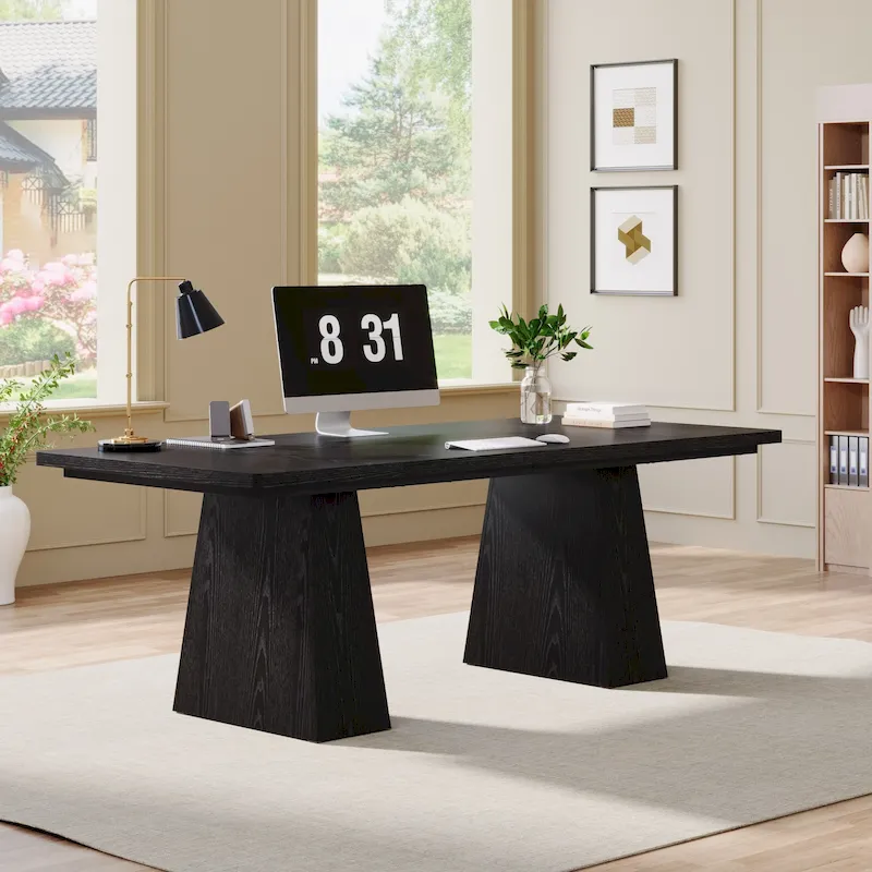 Black Rustic Computer Desk – Rustic Style, Single Use
