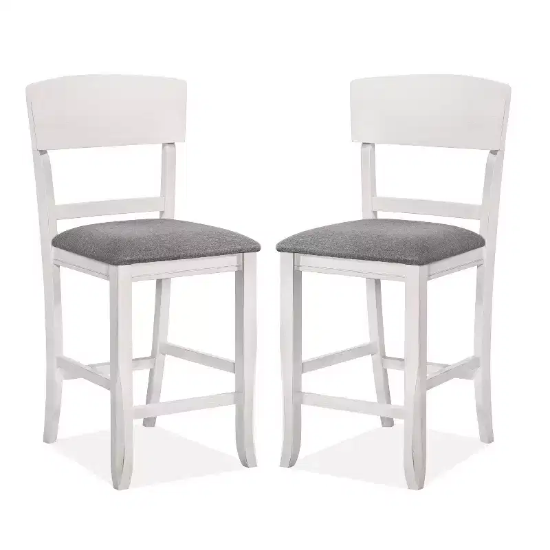 24/7 Shop At Home: Set of 2 Summerland Counter Height Barstools, Upholstered, Wood Frame