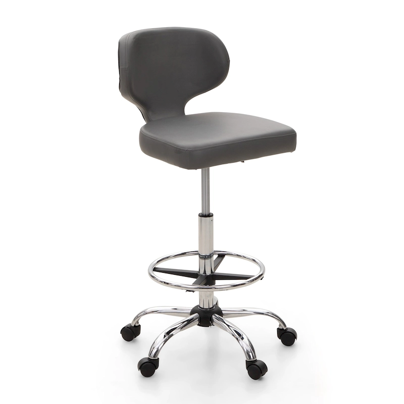 PU Leather Office Chair Swivel Adjustable Rolling Stool with Wheels