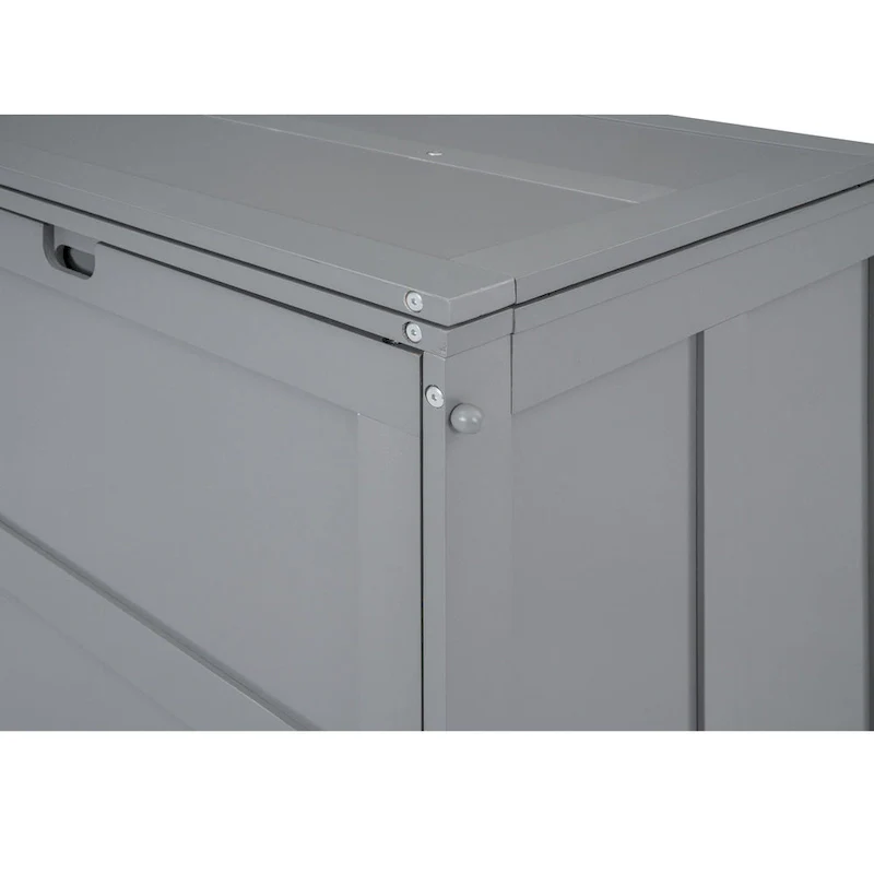 Queen Murphy Bed with Rotating Desk - Pine Wood Foldable