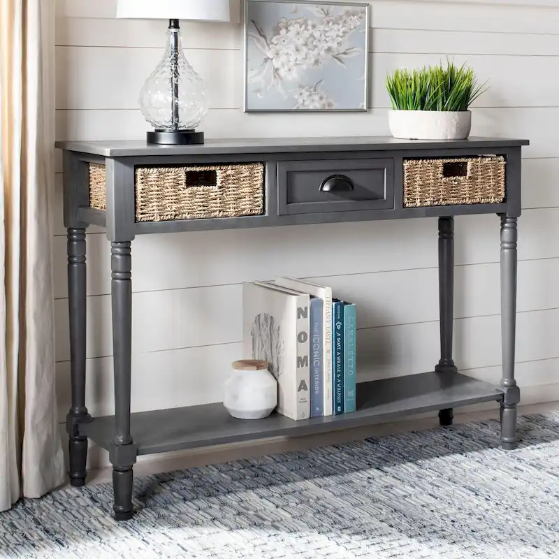 SAFAVIEH Edyth Grey Console - 44.5 x 13.4 x 31.5 - 45Wx13Dx32H