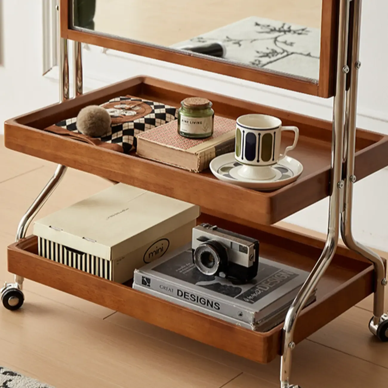 Modern Oak Wood Vertical Closed Back Bookcase