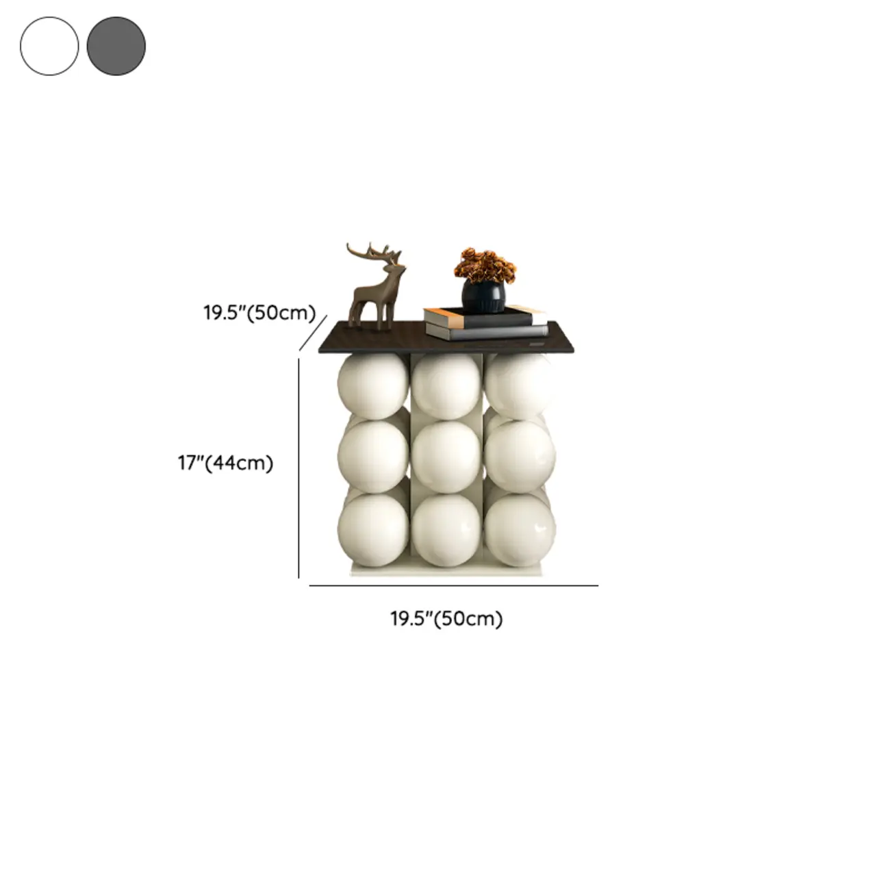 Artistic Modern Pedestal Metal Side Table with Stone Top