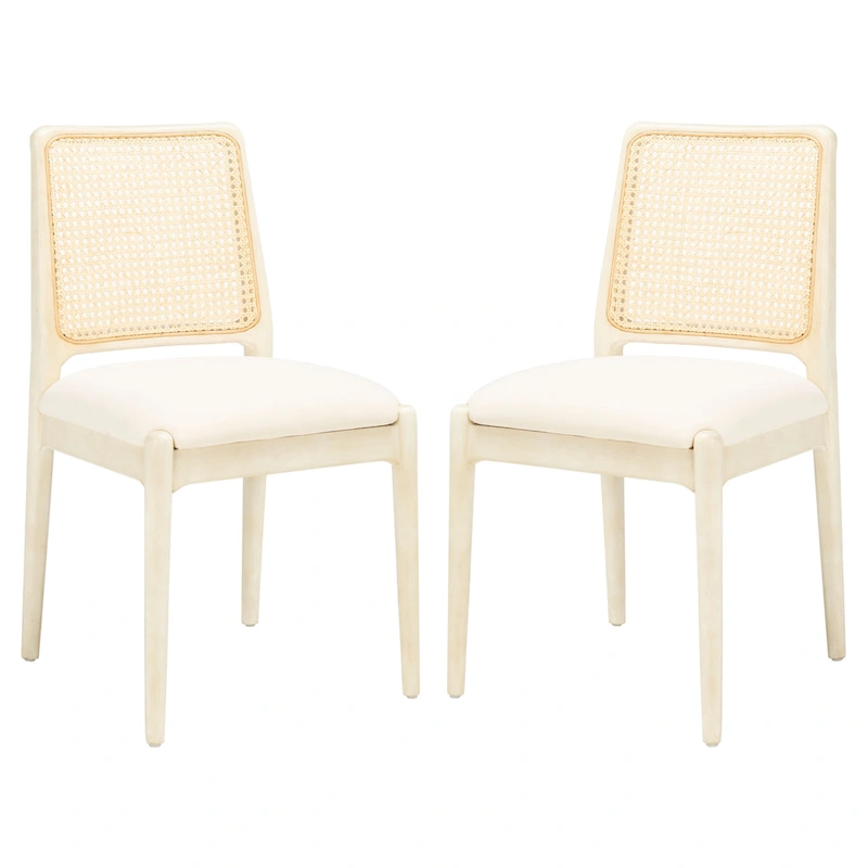 SAFAVIEH Sylva Rattan Cushion Dining Chair (Set of 2) - 19 W x 17.5 L x 32 H - 19Wx18Dx32H