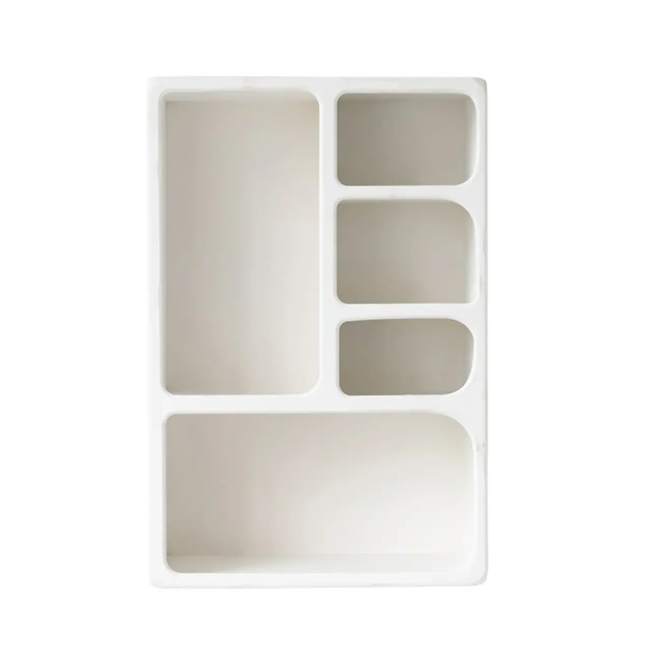 Elegant White Wall-Mounted Wooden Open Display Stand