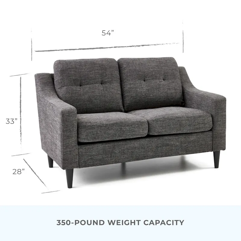 Brookside Ellen 54 Upholstered Scooped Arm Loveseat