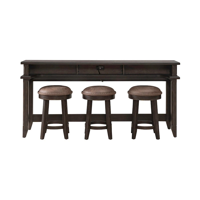 Paradise Valley Saddle Brown 4 Piece Console Table Set