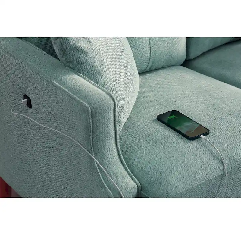 Tufted Loveseat with USB Outlet - 3 Seater