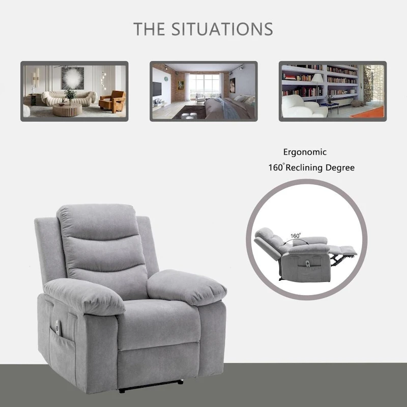 Power Recliner Chair with Adjustable Massage Function