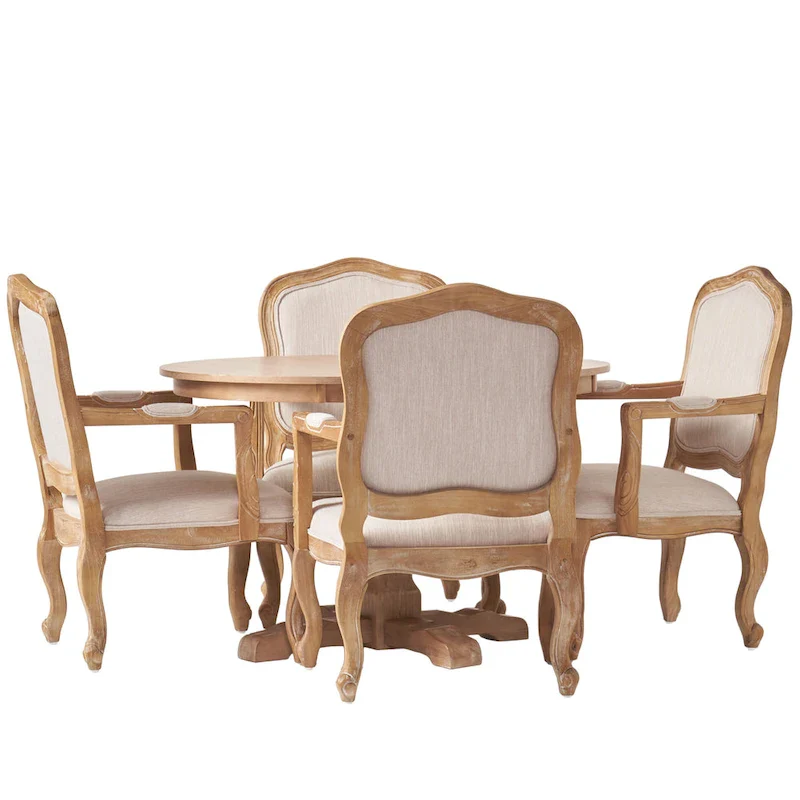 Ardyce Upholstered 5 Piece Circular Dining Set by Christopher Knight Home
