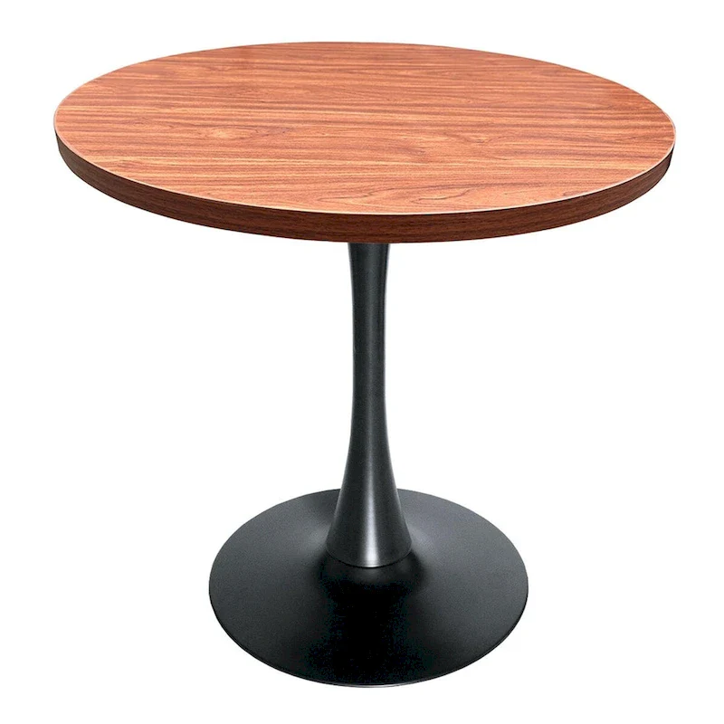 36 Round Dining Table with MDF Top and Black Iron Base