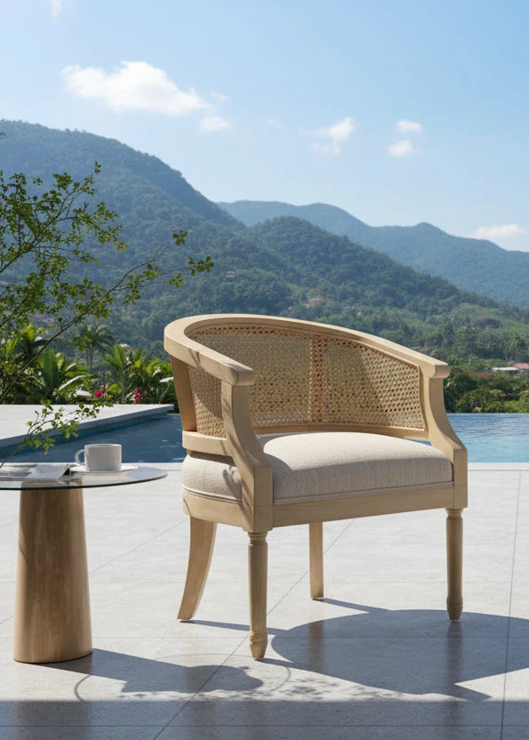 Steinaker Wood and Cane Accent Chair by Christopher Knight Home