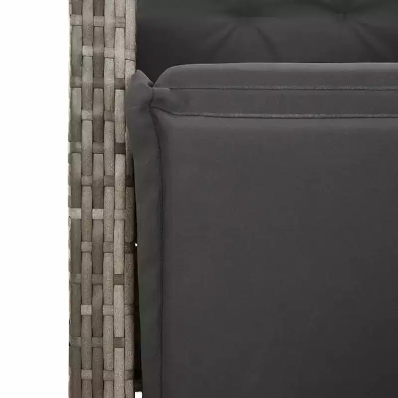 vidaXL 3 Piece Bistro Set with Cushions Black Poly Rattan