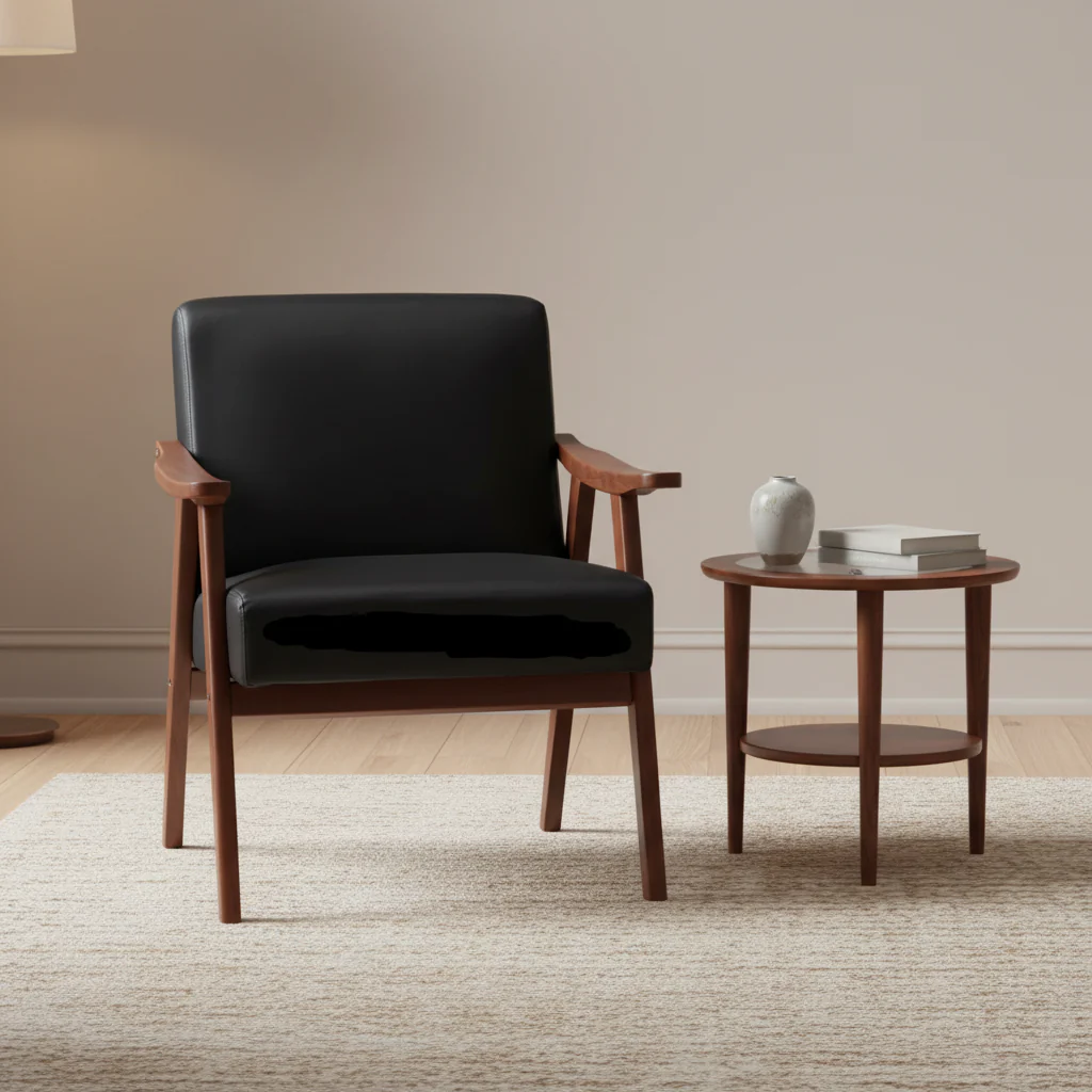 26.37 Wide Faux Leather Accent Chair
