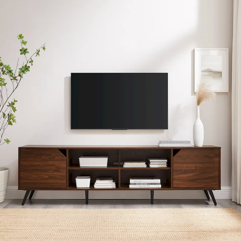Mid-Century Modern 70-inch TV Stand with Storage