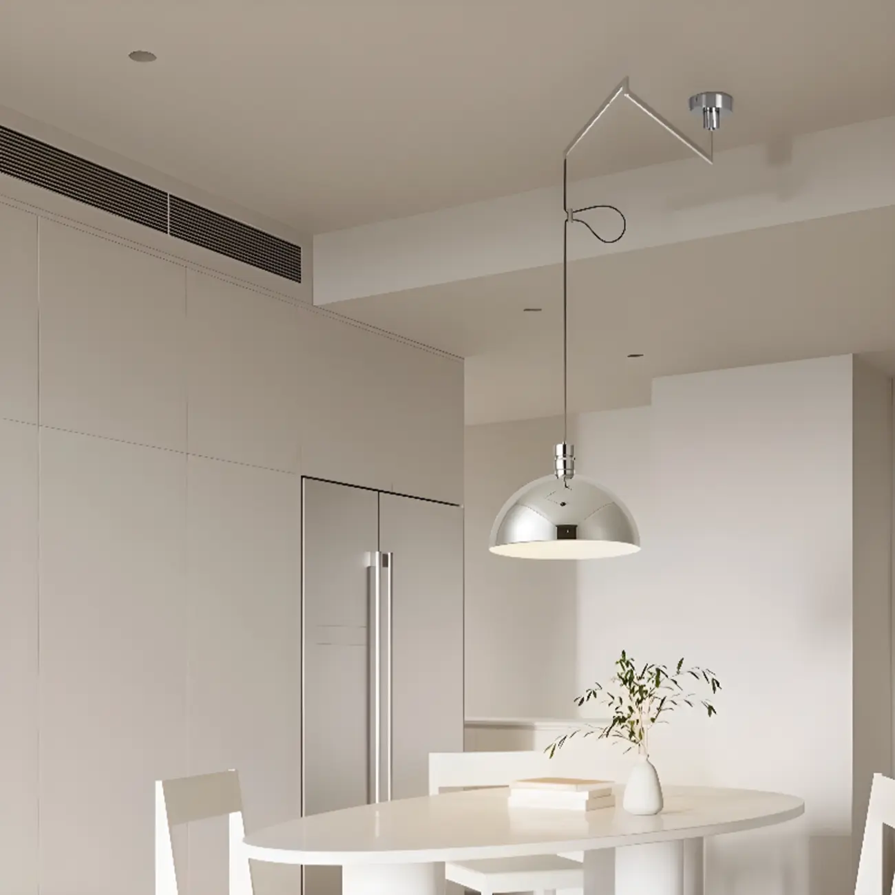 Minimalist Bowl Shape Hanging LED Pendant Light for Dining Room
