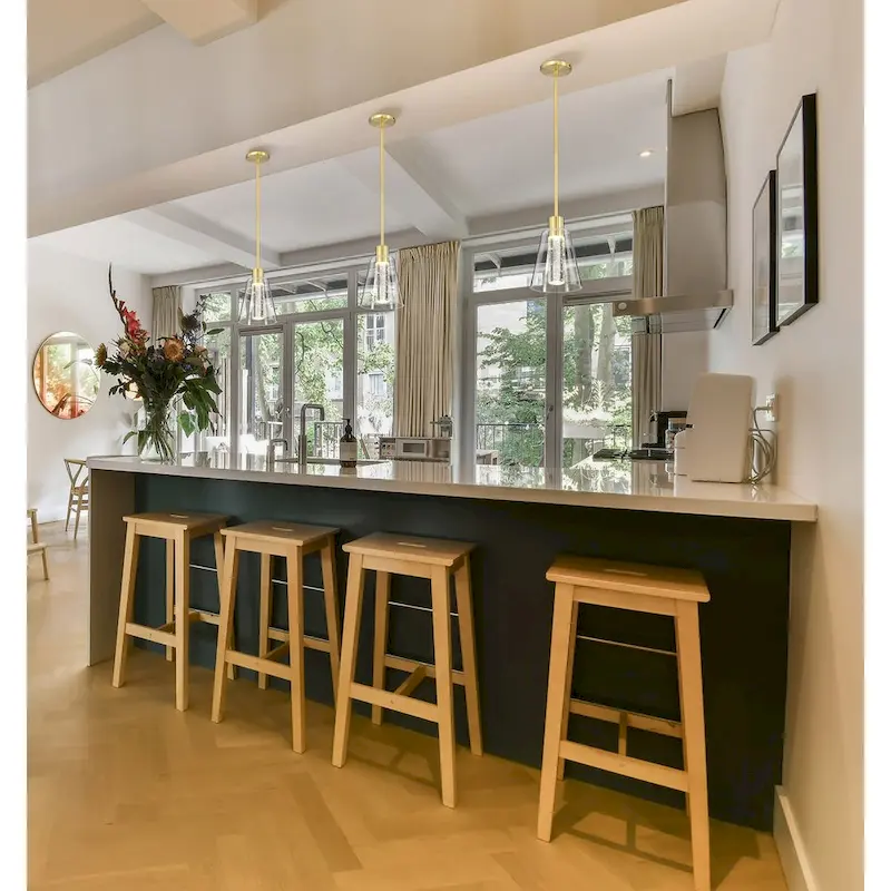 Aura 7 Inch LED Pendant Brushed Brass K9 Bubble Crystal 3000K CCT - Brushed Brass