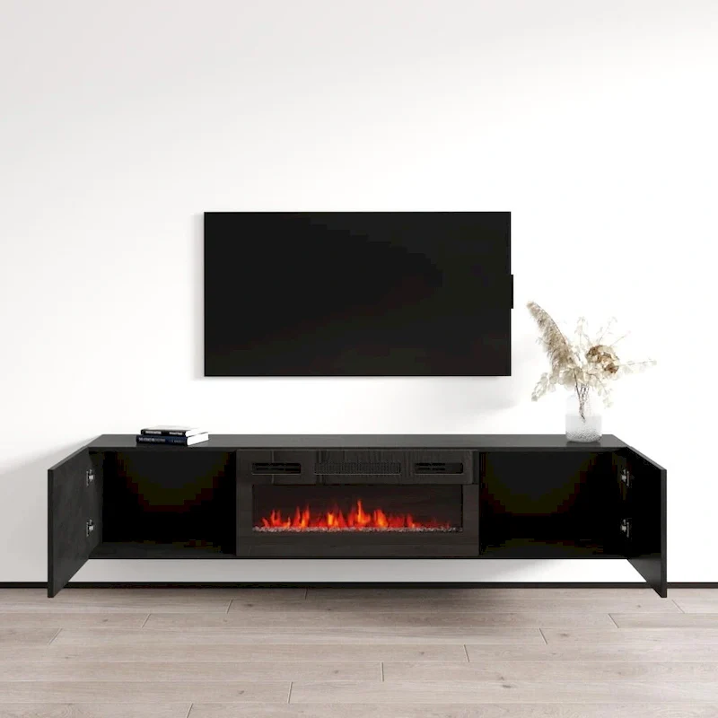 Floating Fireplace TV Stand