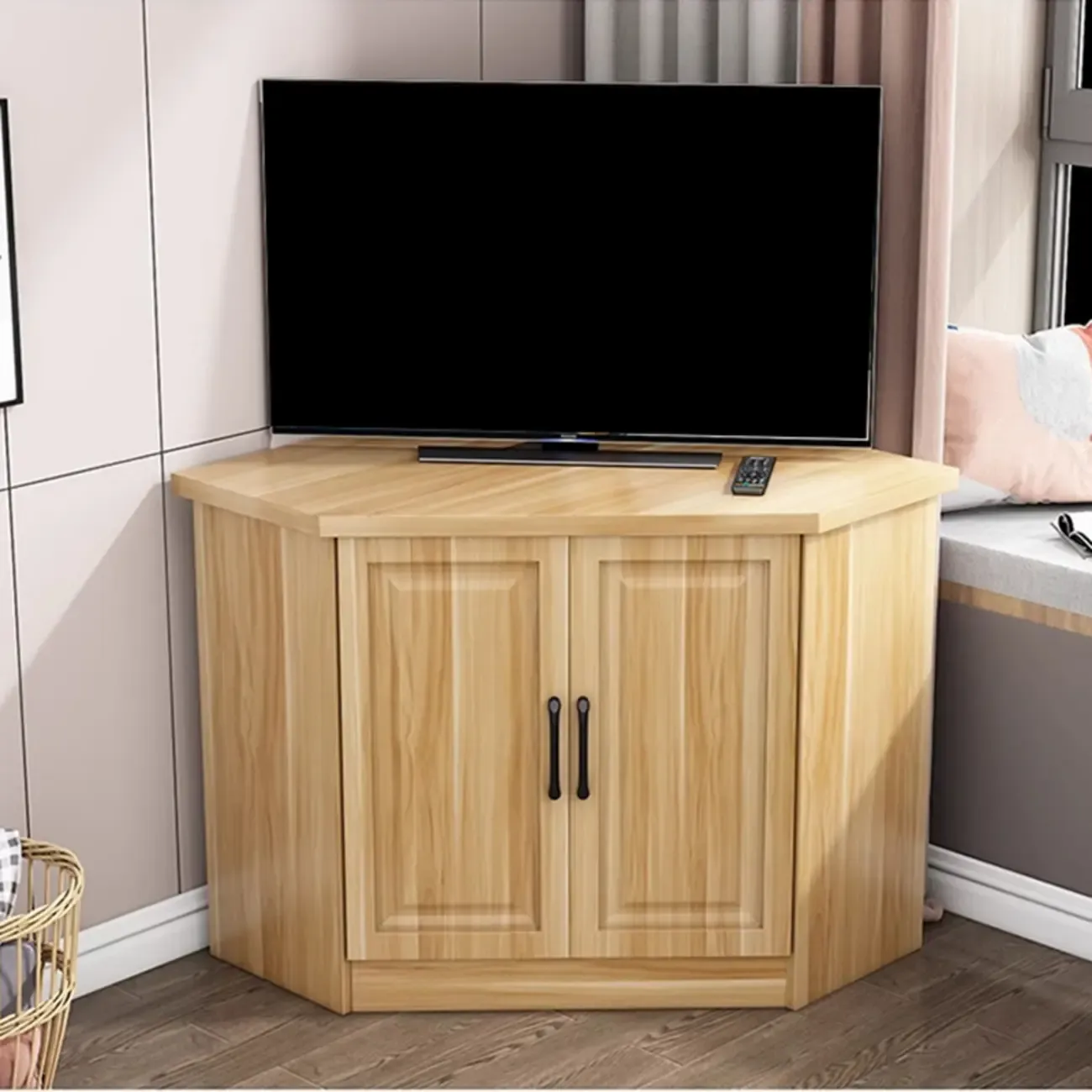 Modern Manufactured Wood Corner Utility Cabinet for Living Room