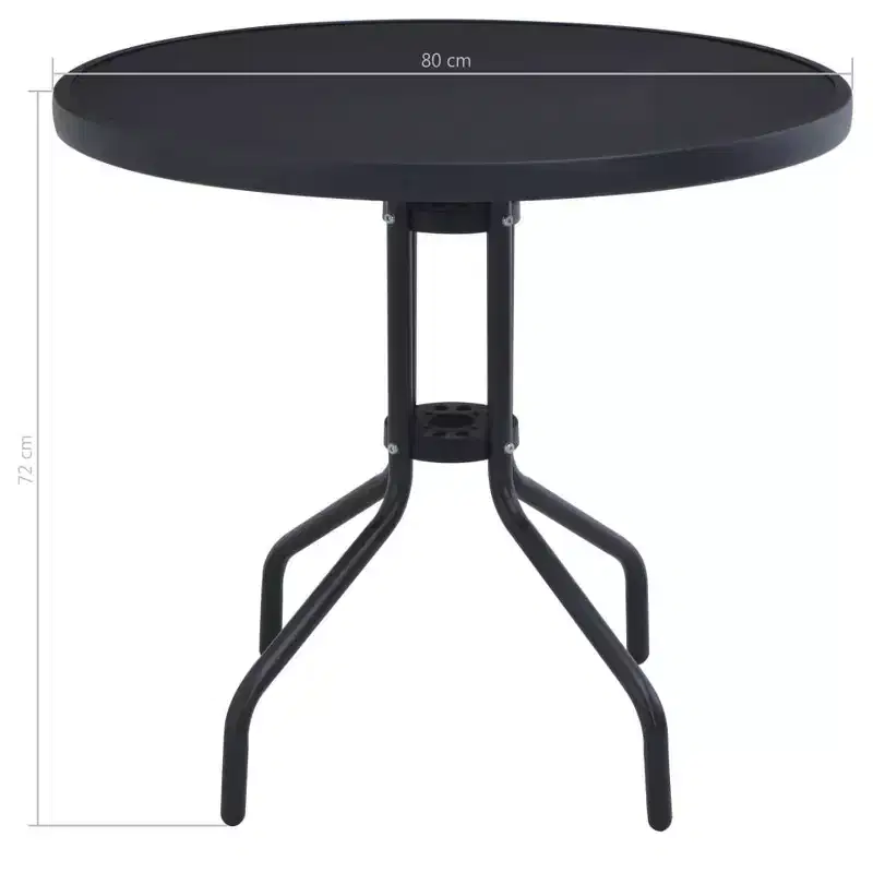 vidaXL Garden Furniture Set Black Aluminum and Textilene 5 Piece Set