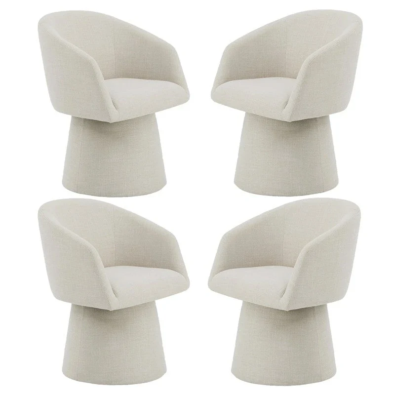 Evie Modern Upholstered Fabric Swivel Dining Chair