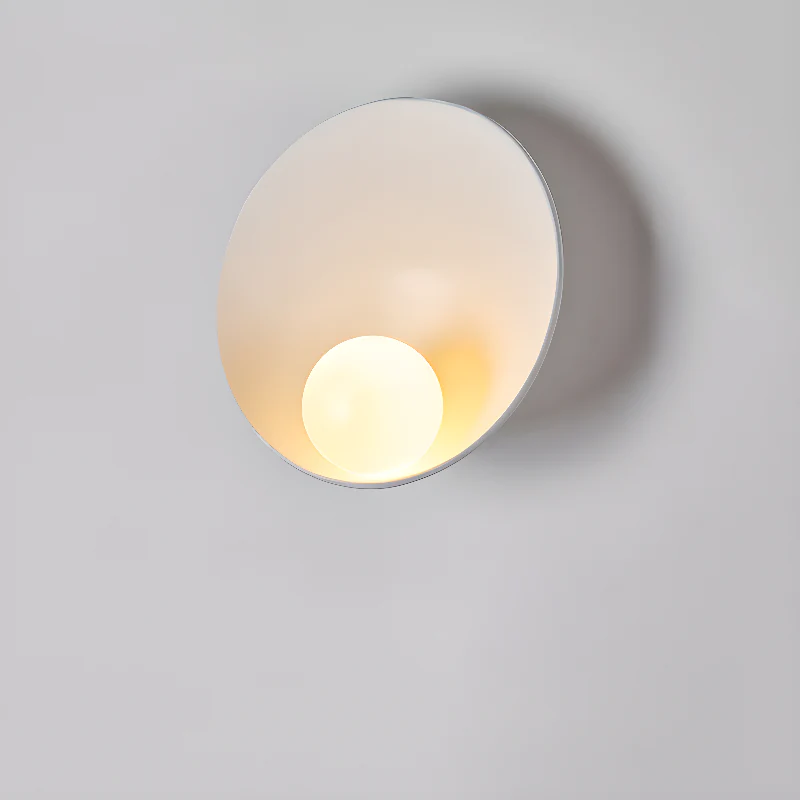Modern Wood White Concave Wall Sconce