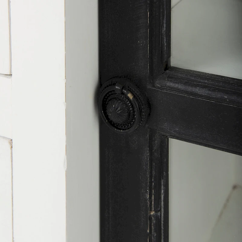 Bourchier White w/Black Trim & Medium Brown Top Solid Wood Sideboard - 75.0L x 20.8W x 34.3H