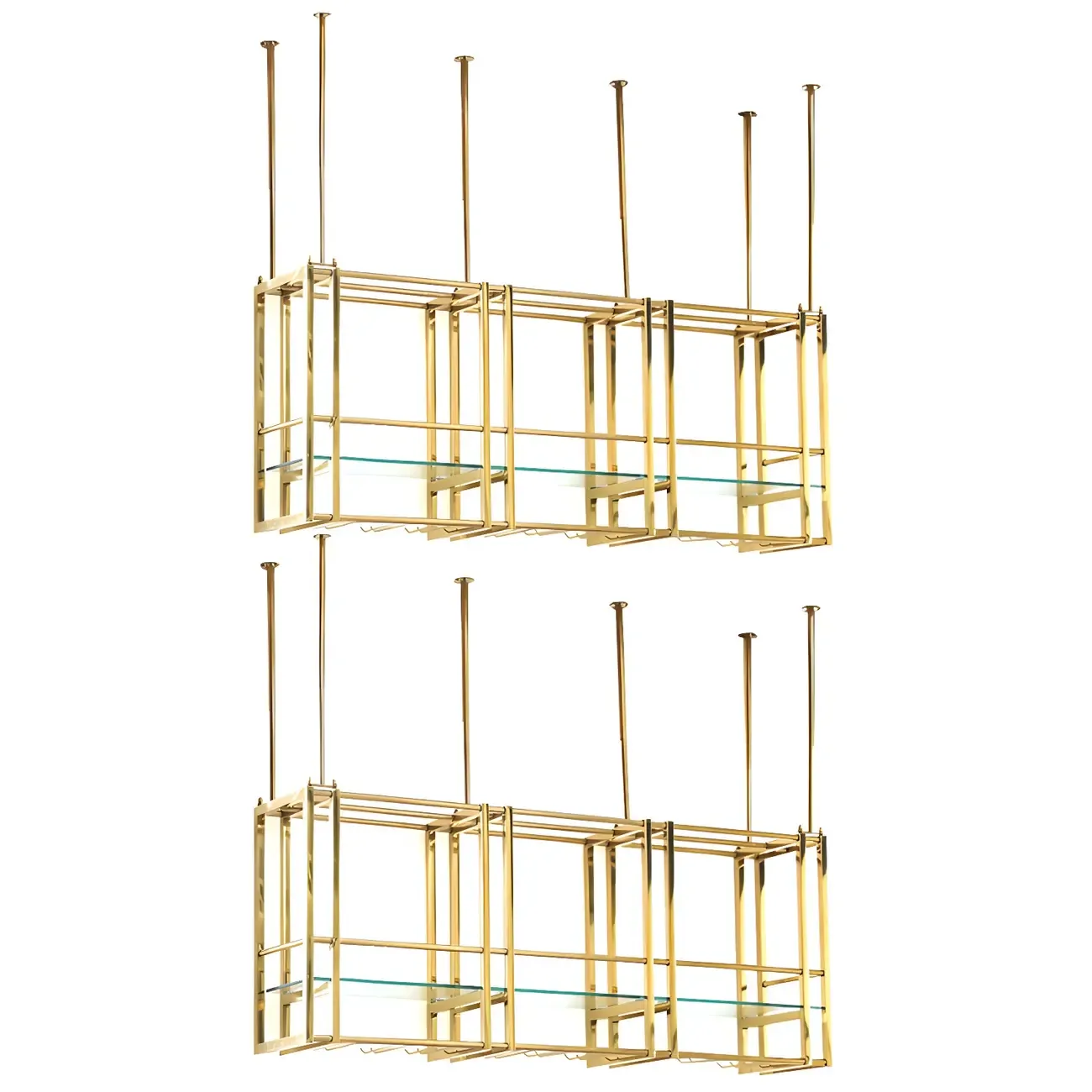 Glam Gold Metal Large Hanging Wine Rack