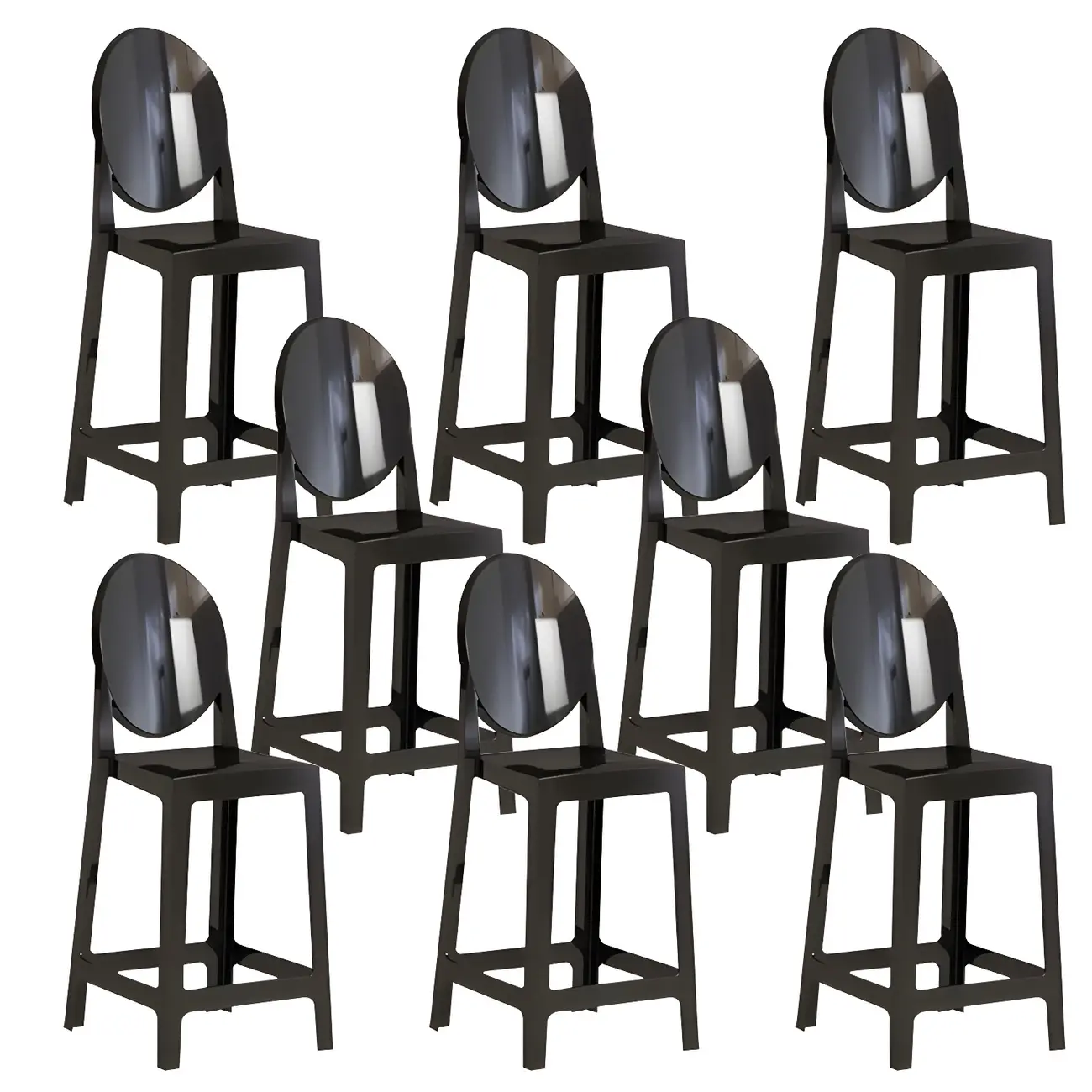 Modern Acrylic Smooth Elegant Circular Backrest Bar Stool