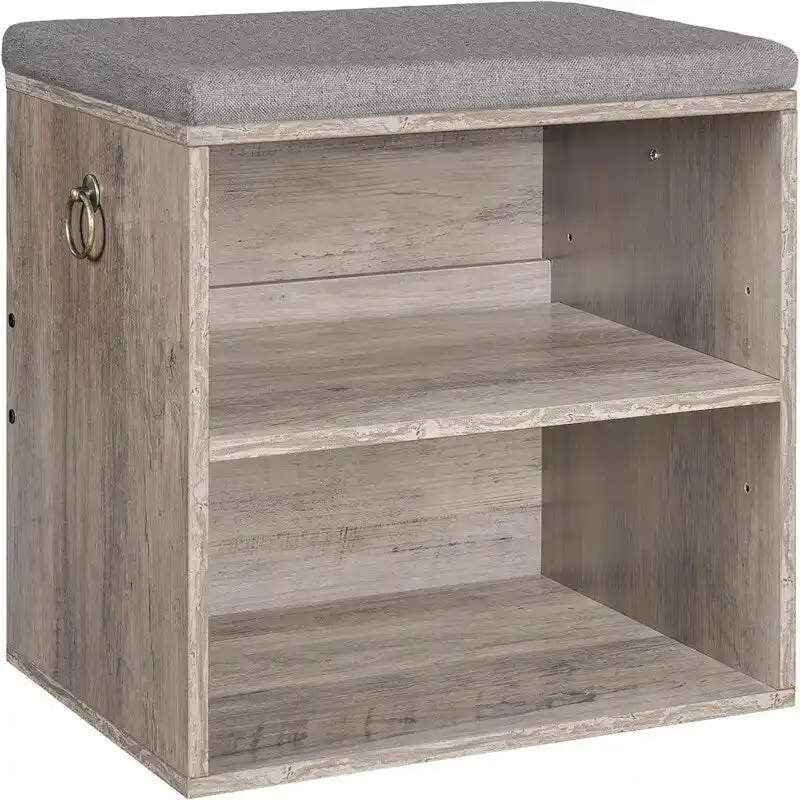 Small Shoe Bench with Cushion - 11.8 D x 15.7 W x 16.5 H